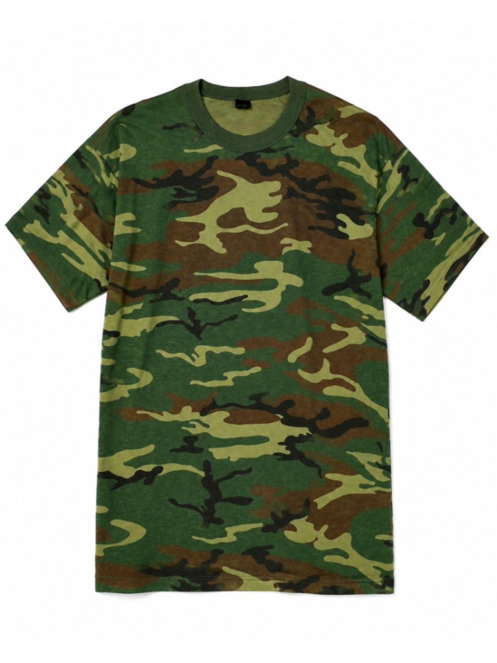Rothco Camo Short Sleeve T-shirt Men’s Large Green Brown Tan Woodland Vintage
